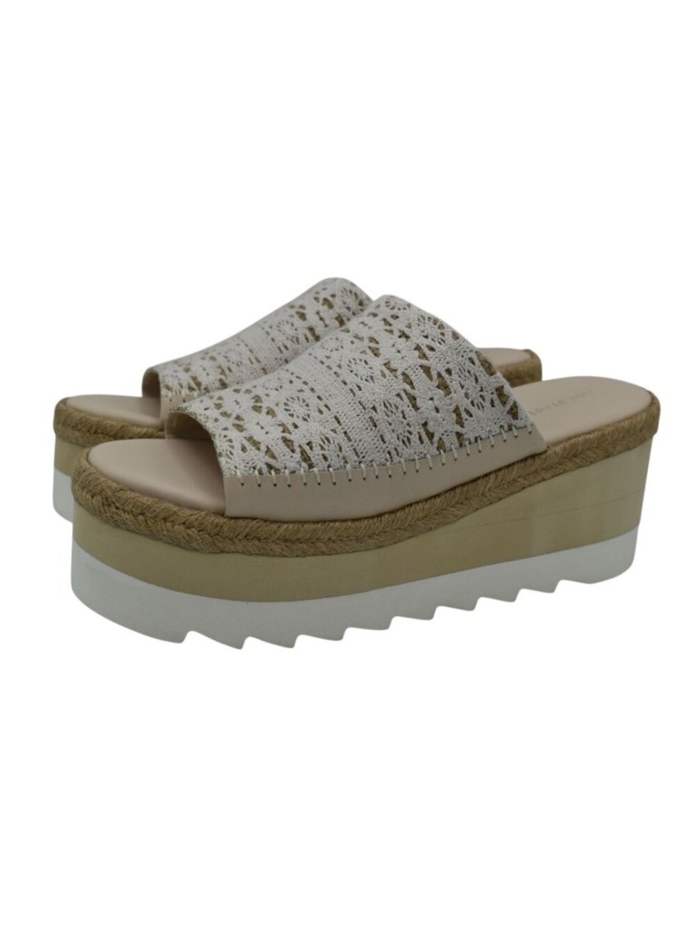 Free People Womens Size 8 Santorini Espadrille Plaster Platform Slides Shoes